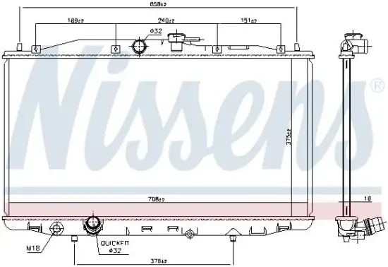 Kühler, Motorkühlung NISSENS 68604 Bild Kühler, Motorkühlung NISSENS 68604