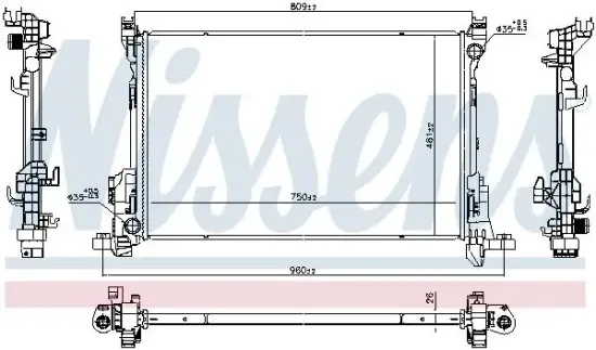 Kühler, Motorkühlung NISSENS 686807 Bild Kühler, Motorkühlung NISSENS 686807