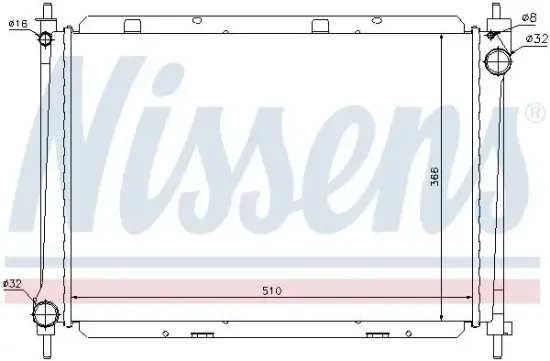 Kühler, Motorkühlung NISSENS 68722 Bild Kühler, Motorkühlung NISSENS 68722