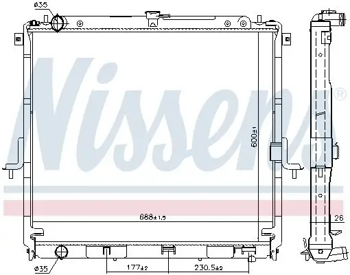 Kühler, Motorkühlung NISSENS 68726 Bild Kühler, Motorkühlung NISSENS 68726