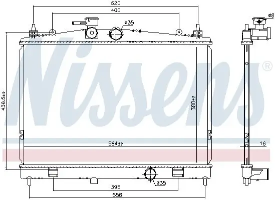 Kühler, Motorkühlung NISSENS 68735 Bild Kühler, Motorkühlung NISSENS 68735