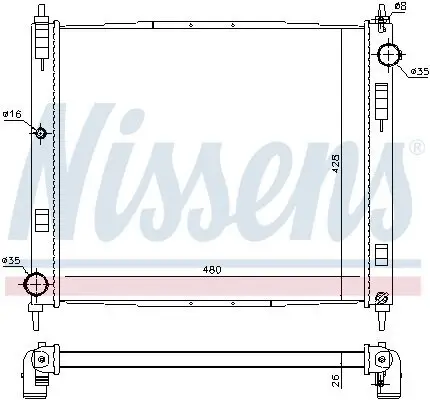 Kühler, Motorkühlung NISSENS 68746 Bild Kühler, Motorkühlung NISSENS 68746