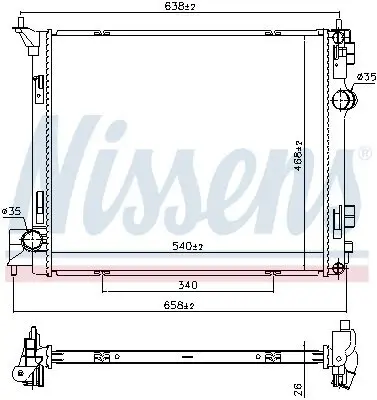 Kühler, Motorkühlung NISSENS 69485