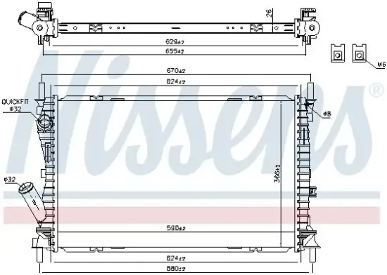 Kühler, Motorkühlung NISSENS 69223 Bild Kühler, Motorkühlung NISSENS 69223