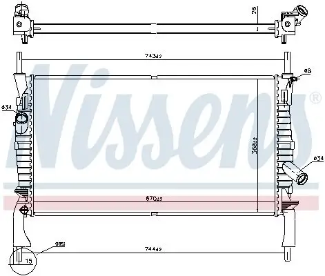 Kühler, Motorkühlung NISSENS 69225 Bild Kühler, Motorkühlung NISSENS 69225