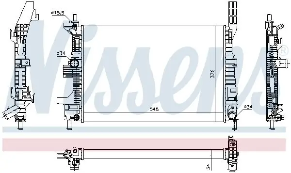 Kühler, Motorkühlung NISSENS 69238