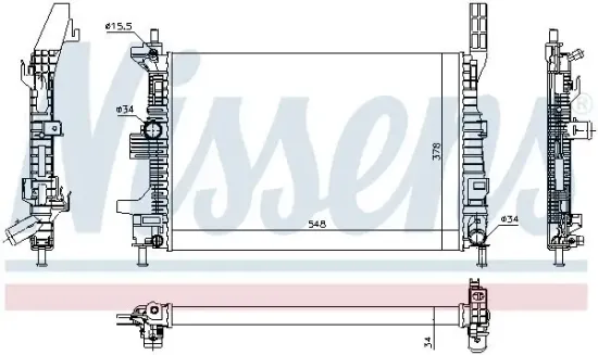 Kühler, Motorkühlung NISSENS 69238 Bild Kühler, Motorkühlung NISSENS 69238