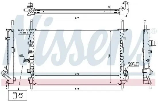 Kühler, Motorkühlung NISSENS 69252 Bild Kühler, Motorkühlung NISSENS 69252