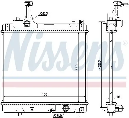 Kühler, Motorkühlung NISSENS 69401 Bild Kühler, Motorkühlung NISSENS 69401