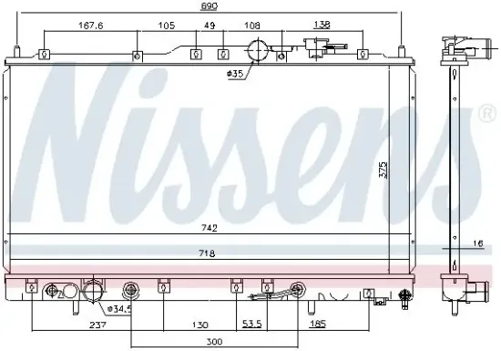 Kühler, Motorkühlung NISSENS 69452 Bild Kühler, Motorkühlung NISSENS 69452