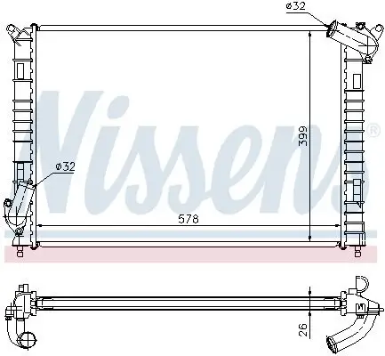 Kühler, Motorkühlung NISSENS 69701A Bild Kühler, Motorkühlung NISSENS 69701A