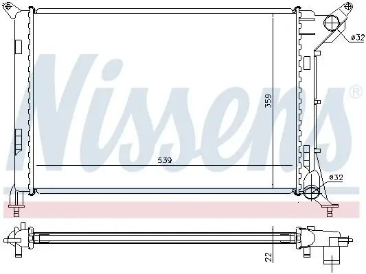Kühler, Motorkühlung NISSENS 69702A Bild Kühler, Motorkühlung NISSENS 69702A