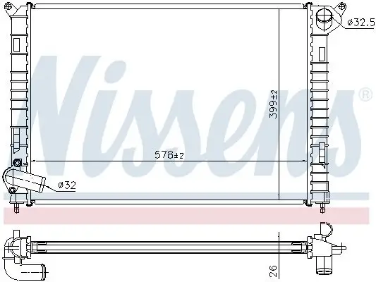 Kühler, Motorkühlung NISSENS 69703A Bild Kühler, Motorkühlung NISSENS 69703A