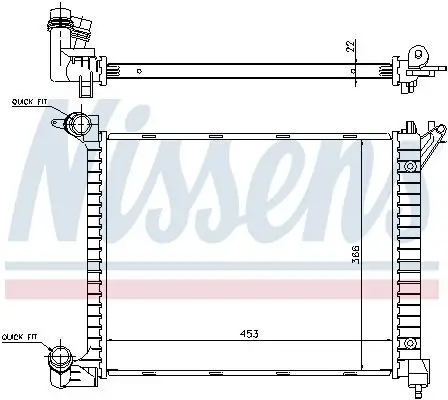 Kühler, Motorkühlung NISSENS 69704A Bild Kühler, Motorkühlung NISSENS 69704A