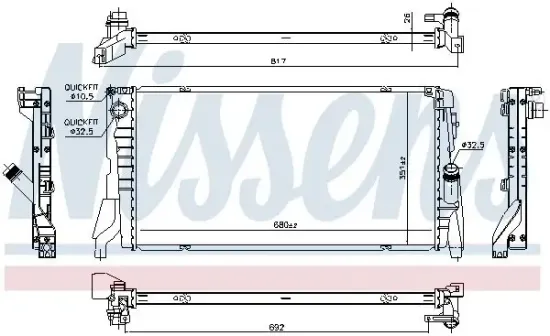 Kühler, Motorkühlung NISSENS 69708 Bild Kühler, Motorkühlung NISSENS 69708