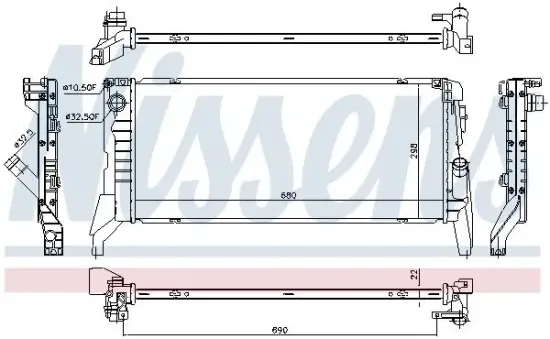 Kühler, Motorkühlung NISSENS 69711 Bild Kühler, Motorkühlung NISSENS 69711