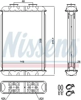 Wärmetauscher, Innenraumheizung NISSENS 70019 Bild Wärmetauscher, Innenraumheizung NISSENS 70019