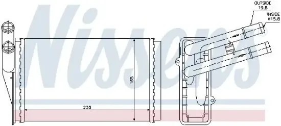 Wärmetauscher, Innenraumheizung NISSENS 70221 Bild Wärmetauscher, Innenraumheizung NISSENS 70221