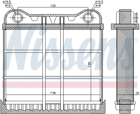 Wärmetauscher, Innenraumheizung NISSENS 70225 Bild Wärmetauscher, Innenraumheizung NISSENS 70225