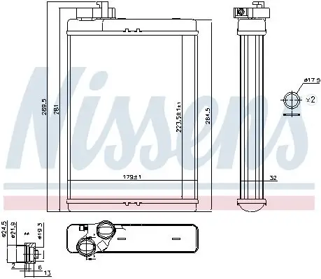 Wärmetauscher, Innenraumheizung NISSENS 70231 Bild Wärmetauscher, Innenraumheizung NISSENS 70231