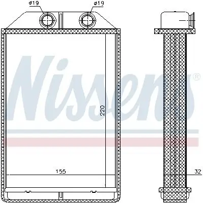 Wärmetauscher, Innenraumheizung NISSENS 70234 Bild Wärmetauscher, Innenraumheizung NISSENS 70234