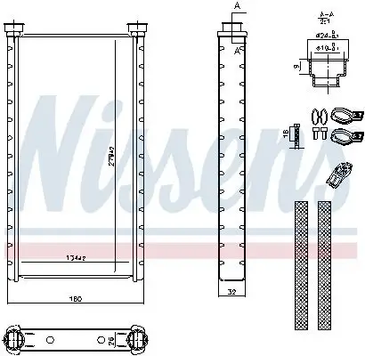 Wärmetauscher, Innenraumheizung NISSENS 70235 Bild Wärmetauscher, Innenraumheizung NISSENS 70235