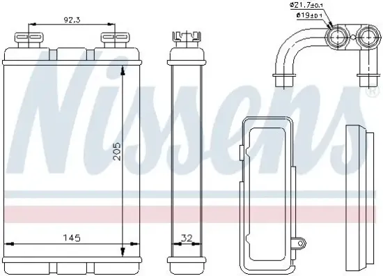 Wärmetauscher, Innenraumheizung NISSENS 70520 Bild Wärmetauscher, Innenraumheizung NISSENS 70520