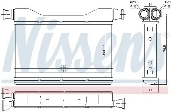 Wärmetauscher, Innenraumheizung NISSENS 70528 Bild Wärmetauscher, Innenraumheizung NISSENS 70528