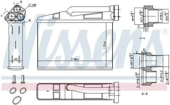 Wärmetauscher, Innenraumheizung NISSENS 70530 Bild Wärmetauscher, Innenraumheizung NISSENS 70530