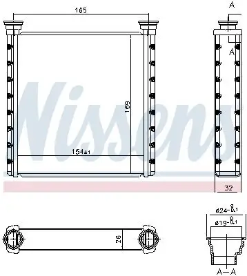 Wärmetauscher, Innenraumheizung NISSENS 70533 Bild Wärmetauscher, Innenraumheizung NISSENS 70533