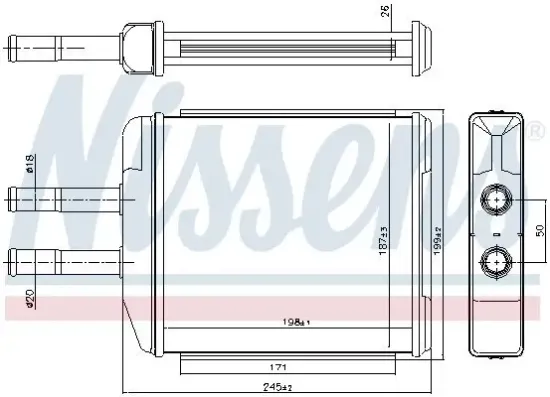 Wärmetauscher, Innenraumheizung NISSENS 707072 Bild Wärmetauscher, Innenraumheizung NISSENS 707072