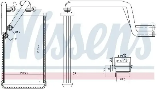 Wärmetauscher, Innenraumheizung NISSENS 707074 Bild Wärmetauscher, Innenraumheizung NISSENS 707074