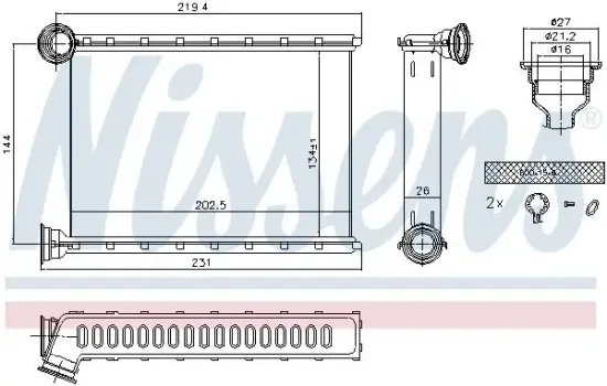 Wärmetauscher, Innenraumheizung NISSENS 707079 Bild Wärmetauscher, Innenraumheizung NISSENS 707079