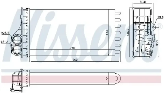 Wärmetauscher, Innenraumheizung NISSENS 707091 Bild Wärmetauscher, Innenraumheizung NISSENS 707091