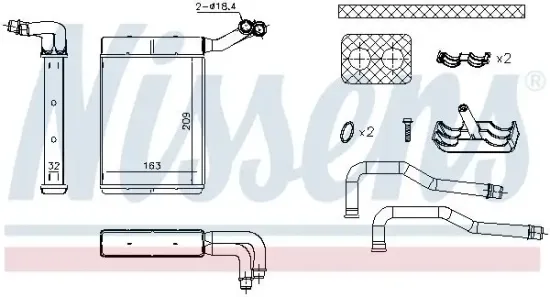 Wärmetauscher, Innenraumheizung NISSENS 707095 Bild Wärmetauscher, Innenraumheizung NISSENS 707095