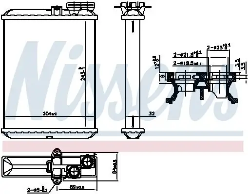 Wärmetauscher, Innenraumheizung NISSENS 707102 Bild Wärmetauscher, Innenraumheizung NISSENS 707102