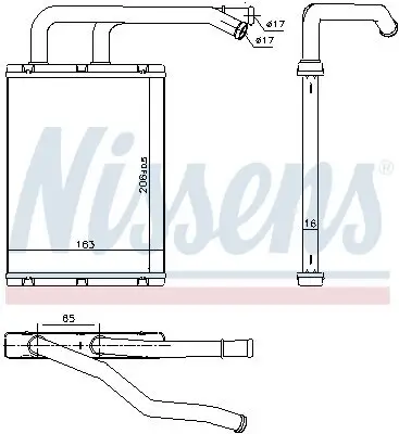 Wärmetauscher, Innenraumheizung NISSENS 707176 Bild Wärmetauscher, Innenraumheizung NISSENS 707176