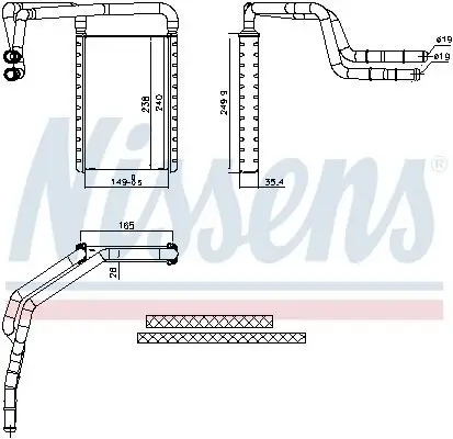 Wärmetauscher, Innenraumheizung NISSENS 707182 Bild Wärmetauscher, Innenraumheizung NISSENS 707182