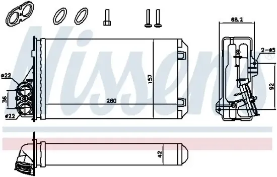 Wärmetauscher, Innenraumheizung NISSENS 707184 Bild Wärmetauscher, Innenraumheizung NISSENS 707184