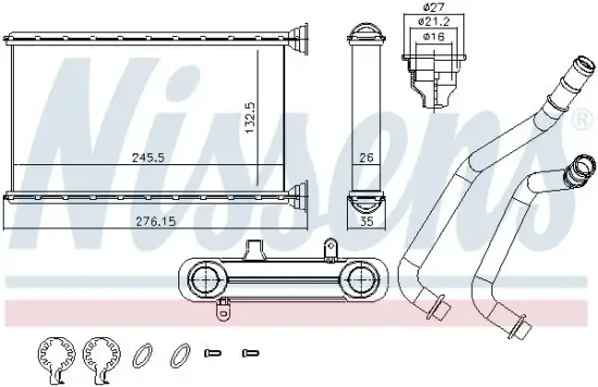 Wärmetauscher, Innenraumheizung NISSENS 707190 Bild Wärmetauscher, Innenraumheizung NISSENS 707190