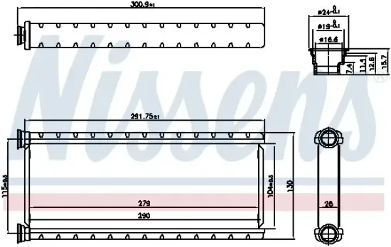 Wärmetauscher, Innenraumheizung NISSENS 707201 Bild Wärmetauscher, Innenraumheizung NISSENS 707201