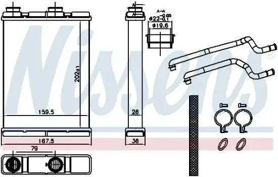 Wärmetauscher, Innenraumheizung NISSENS 707202 Bild Wärmetauscher, Innenraumheizung NISSENS 707202