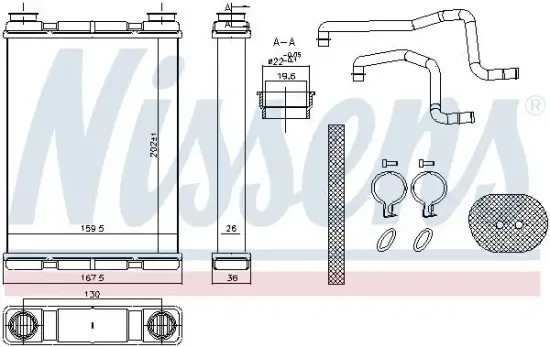 Wärmetauscher, Innenraumheizung NISSENS 707203 Bild Wärmetauscher, Innenraumheizung NISSENS 707203