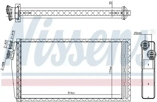 Wärmetauscher, Innenraumheizung NISSENS 71443 Bild Wärmetauscher, Innenraumheizung NISSENS 71443