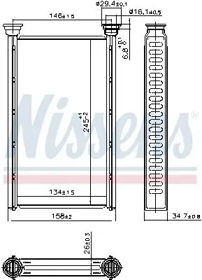 Wärmetauscher, Innenraumheizung NISSENS 707209 Bild Wärmetauscher, Innenraumheizung NISSENS 707209