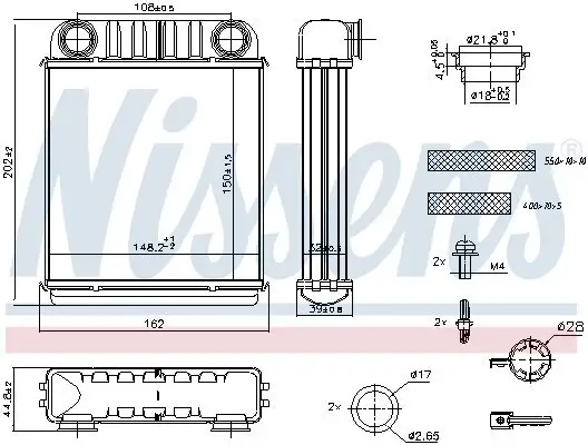 Wärmetauscher, Innenraumheizung NISSENS 707216 Bild Wärmetauscher, Innenraumheizung NISSENS 707216