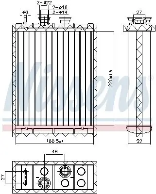 Wärmetauscher, Innenraumheizung NISSENS 707220 Bild Wärmetauscher, Innenraumheizung NISSENS 707220