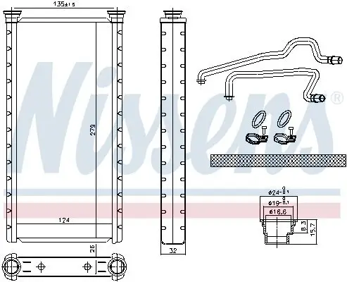 Wärmetauscher, Innenraumheizung NISSENS 707221 Bild Wärmetauscher, Innenraumheizung NISSENS 707221
