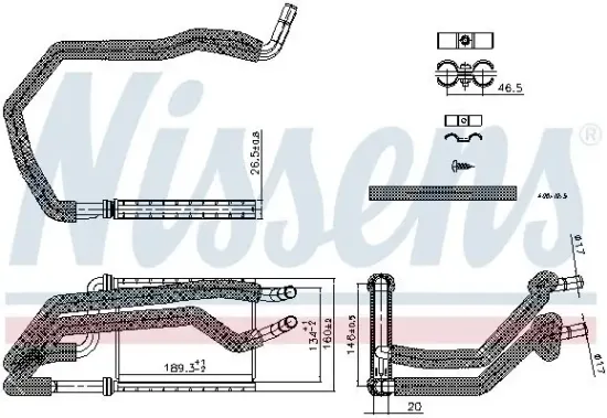 Wärmetauscher, Innenraumheizung hinten NISSENS 707222 Bild Wärmetauscher, Innenraumheizung hinten NISSENS 707222