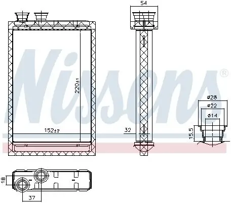 Wärmetauscher, Innenraumheizung NISSENS 707224 Bild Wärmetauscher, Innenraumheizung NISSENS 707224